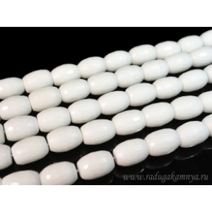 Бусины из агата белого (иск.) бочонок гр. 15*20мм, 40,5см, 20 бусин