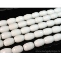Бусины из агата белого (иск.) бочонок гр. 15*20мм, 40см, 20 бусин