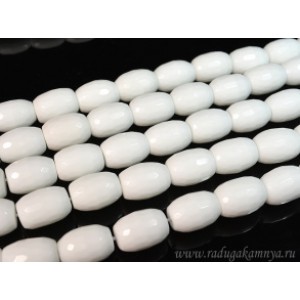 Бусины из агата белого (иск.) бочонок гр. 15*20мм, 40см, 20 бусин