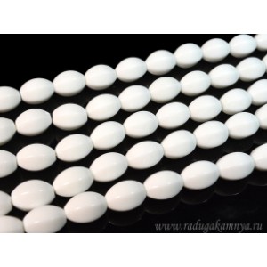 Бусины из агата белого (иск.) бочонок с гранями 13*18мм, 39,5см, 22 бусины