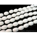 Бусины из агата белого (иск.) бочонок с гранями 15*20мм, 40,5см, 20 бусин