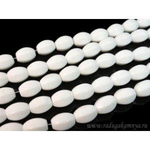 Бусины из агата белого (иск.) бочонок с гранями 15*20мм, 40,5см, 20 бусин