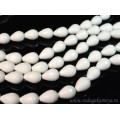 Бусины из агата белого (иск.) капля гр. 15*20мм, 40см, 20 бусин