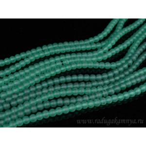 Бусины из кварца тонированного шарик 6мм, цвет изумрудный (матовый), 40см, 65 бусин