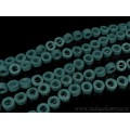 Бусины из лавы кольцо 15мм, цвет изумрудный 40см, 26 бусин