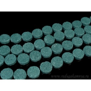 Бусины из лавы круг 20, цвет изумрудный 38см, 19 бусин. Бусины из лавы круг 20, цвет изумрудный 38см, 19 бусин.
