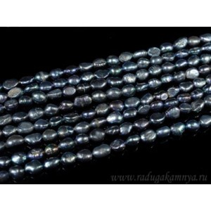 Бусины из жемчуга барокко 6мм цв.черный, 35,5см, 45 бусин