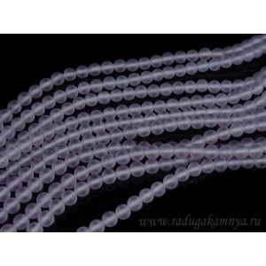 Бусины из кварца тонированного шарик 6мм, цвет сиреневый (матовый), 40см, 65 бусин