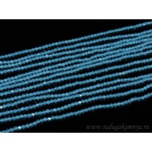 Бусины из кошачьего глаза (синт.) шарик гр. 2мм цвет  голубой, 37см, 182 бусин