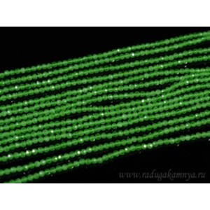 Бусины из кошачьего глаза (синт.) шарик гр.2мм цвет  салатовый, 36см, 178 бусин