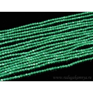 Бусины из кошачьего глаза (синт.) шарик гр. 2мм цвет   зеленый, 36см, 182 бусин