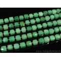 Бусины из кварца (имитация нефрита) кубик гр.10мм, 19см, полнити 15 бусин