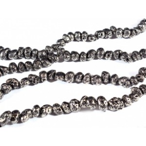 Бусины из лавы галтовка 7-9мм цвет пирит, 36см, 60 бусин