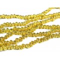 Бусины из лавы галтовка 7-9мм цвет желтый, 36,5см, 62 бусины
