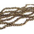 Бусины из лавы галтовка 7-9мм цвет латунь, 36,5см, 60 бусин
