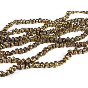 Бусины из лавы галтовка 7-9мм цвет латунь, 36,5см, 60 бусин