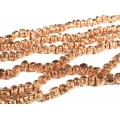 Бусины из лавы галтовка 9-11мм цвет розовое золото, 36см, 46 бусин