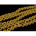 Бусины из лавы кольцо 15мм, цвет желтый 40см, 26 бусин
