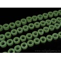 Бусины из лавы кольцо 15мм, цвет зеленый 40см, 26 бусин