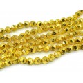 Бусины из лавы шарик с гранями 10мм цвет желтый, 39см, 38 бусин