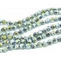 Бусины из лавы шарик с гранями 10мм цвет золотисто-зеленый, 39,5см, 38 бусин