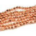 Бусины из лавы шарик с гранями 10мм цвет розовое золото, 39,5см, 38 бусин
