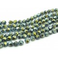 Бусины из лавы шарик с гранями 12мм цвет золотисто-зеленый, 37,5см, 31 бусина
