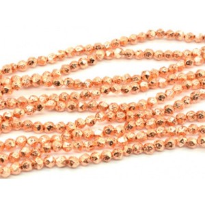 Бусины из лавы шарик с гранями 6мм цвет розовое золото, 37,5см, 63 бусины Бусины из лавы шарик с гранями 6мм цвет розовое золото, 37,5см, 63 бусины