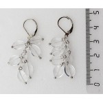 Серьги из горного хрусталя, овалы 5-9мм на цепочке