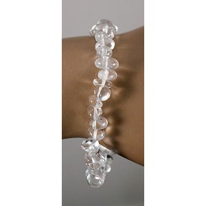 Браслет из горного хрусталя, округлая галтовка 6-8мм