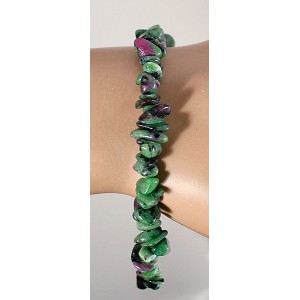 Браслет из цоизита (нат.), галтовка на застежке