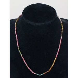 Бусы из турмалина разноцветного, шарик 3мм огранка