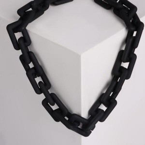 Колье "Цепь" прямые углы, цвет чёрный ,48см
