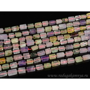 Бусины из самоцветов цилиндр гранями 6*9мм, 37,5см, 34 бусины