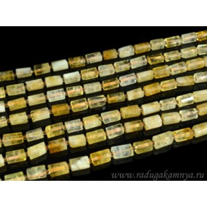 Бусины из цитрина цилиндр с гранями 6*10мм, 37см, 28 бусин Бусины из цитрина цилиндр с гранями 6*10мм, 37см, 28 бусин