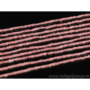 Бусины из розового кварца кубик гр.2мм, 38см, 168 бусин