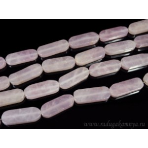 Бусины из розового кварца овал 15*40мм, 40,5см, 10 бусин