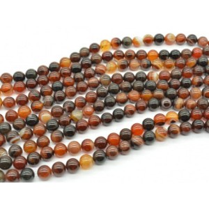 Бусины из сардоникса шарик 10мм, 37см, 38 бусин