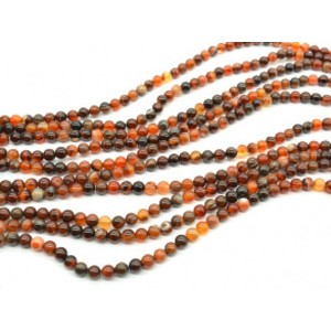 Бусины из сардоникса шарик 6мм, 37,5см, 62 бусины