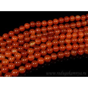 Нитка сердолик шарик 10мм гладкий