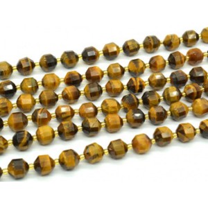 Бусины из тигрового глаза шарик с гранями 9-10мм, 37,5см, 30 бусин