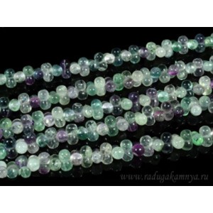 Бусины из флюорита косточка 12*7мм жгут, 39см, 65 бусин Бусины из флюорита косточка 12*7мм жгут, 39см, 65 бусин
