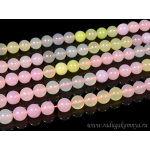 Бусины из халцедона шарик 10мм, 38,5см, 38 бусин (иск.)