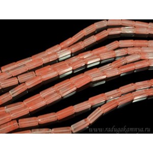 Бусины из халцедона искусственного брусок 4,5*13мм, 40см, 30 бусин