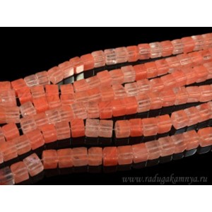 Бусины из халцедона искусственного кубик 9-10мм, 38,5см, 38 бусин