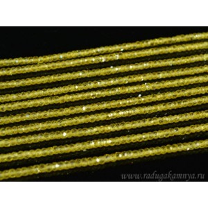 Бусины из фианита кукуруза гр.3мм, цвет горчичный, 37см, 165 бусин