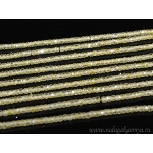 Бусины из фианита кукуруза гр.3мм, цвет кремовый, 38см, 170 бусин