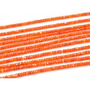 Бусины из фианита кукуруза гр.3мм, цвет оранжевый, 38см, 169 бусин