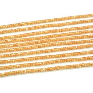 Бусины из фианита кукуруза гр.3мм, цвет персиковый, 37,5см, 170 бусин