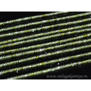 Бусины из фианита кукуруза гр.3мм, цвет оливковый, 37,5см, 168 бусин